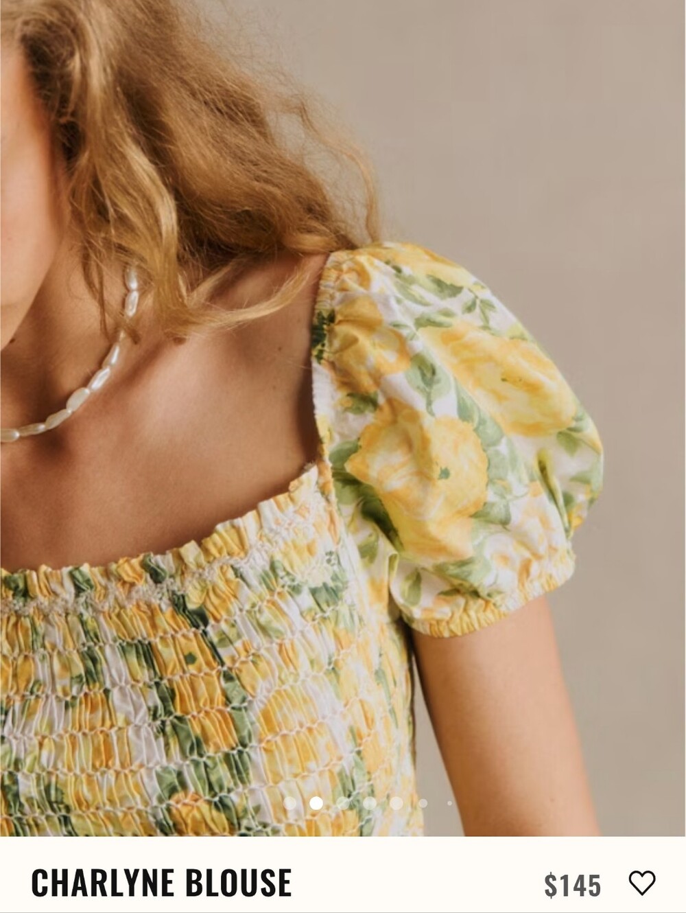 Sezane Charlyne Blouse Andriane Yellow Print - Size 6 NWT - Picture 3 of 7